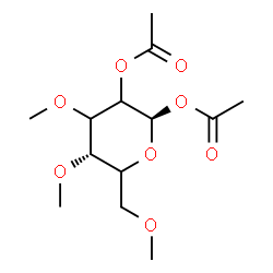 ChemSpider 2D Image | 1,2-Di-O-acetyl-3,4,6-tri-O-methyl-beta-L-glycero-hexopyranose | C13H22O8