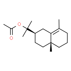 ChemSpider 2D Image | 2-[(2R,4aR)-4a,8-Dimethyl-1,2,3,4,4a,5,6,7-octahydro-2-naphthalenyl]-2-propanyl acetate | C17H28O2