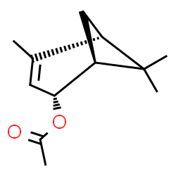 ChemSpider 2D Image | (1S,2R,5S)-4,6,6-Trimethylbicyclo[3.1.1]hept-3-en-2-yl acetate | C12H18O2