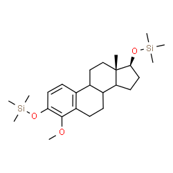 ChemSpider 2D Image | (8xi,9xi,14xi,17beta)-4-Methoxy-3,17-bis[(trimethylsilyl)oxy]estra-1,3,5(10)-triene | C25H42O3Si2