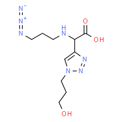 ChemSpider 2D Image | [(3-Azidopropyl)amino][1-(3-hydroxypropyl)-1H-1,2,3-triazol-4-yl]acetic acid | C10H17N7O3