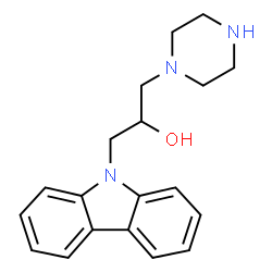 ChemSpider 2D Image | 1-Carbazol-9-yl-3-piperazin-1-yl-propan-2-ol | C19H23N3O