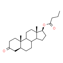ChemSpider 2D Image | (5alpha,8xi,9xi,14xi,17beta)-3-Oxoandrostan-17-yl butyrate | C23H36O3