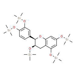ChemSpider 2D Image | ({(2R,3R)-2-{3,4-Bis[(trimethylsilyl)oxy]phenyl}-3,5-bis[(trimethylsilyl)oxy]-3,4-dihydro-2H-chromen-7-yl}oxy)(trimethyl)silane | C30H54O6Si5
