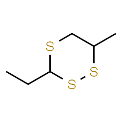 ChemSpider 2D Image | 3-Ethyl-6-methyl-1,2,4-trithiane | C6H12S3