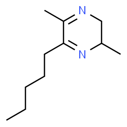 ChemSpider 2D Image | 2,5-Dimethyl-6-pentyl-2,3-dihydropyrazine | C11H20N2