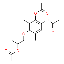 ChemSpider 2D Image | 4-(2-Acetoxypropoxy)-3,5-dimethyl-1,2-phenylene diacetate | C17H22O7
