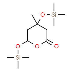 ChemSpider 2D Image | 4-Methyl-4,6-bis[(trimethylsilyl)oxy]tetrahydro-2H-pyran-2-one | C12H26O4Si2