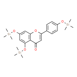 ChemSpider 2D Image | 5,7-Bis[(trimethylsilyl)oxy]-2-{4-[(trimethylsilyl)oxy]phenyl}-4H-chromen-4-one | C24H34O5Si3
