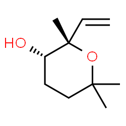 ChemSpider 2D Image | (2S,3S)-2,6,6-Trimethyl-2-vinyltetrahydro-2H-pyran-3-ol | C10H18O2
