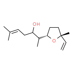 ChemSpider 2D Image | (2R)-6-Methyl-2-[(2S,5R)-5-methyl-5-vinyltetrahydro-2-furanyl]-5-hepten-3-ol | C15H26O2