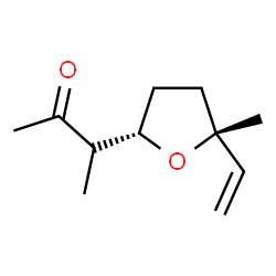 ChemSpider 2D Image | (3S)-3-[(2S,5R)-5-Methyl-5-vinyltetrahydro-2-furanyl]-2-butanone | C11H18O2