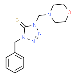 ChemSpider 2D Image | 1-Benzyl-4-(4-morpholinylmethyl)-1,4-dihydro-5H-tetrazole-5-thione | C13H17N5OS
