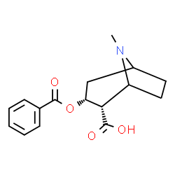 ChemSpider 2D Image | (2S,3R)-3-(Benzoyloxy)-8-methyl-8-azabicyclo[3.2.1]octane-2-carboxylic acid | C16H19NO4