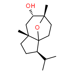 ChemSpider 2D Image | (2R,5R,7S,8S)-2-Isopropyl-5,8-dimethyl-11-oxatricyclo[6.2.1.0~1,5~]undecan-7-ol | C15H26O2