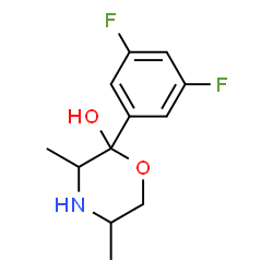 ChemSpider 2D Image | 2-(3,5-Difluorophenyl)-3,5-dimethyl-2-morpholinol | C12H15F2NO2