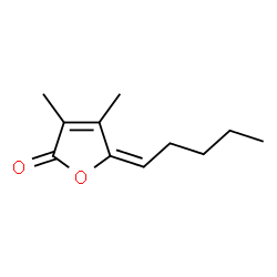 ChemSpider 2D Image | (5E)-3,4-Dimethyl-5-pentylidene-2(5H)-furanone | C11H16O2
