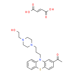 ChemSpider 2D Image | 1-(10-{3-[4-(2-Hydroxyethyl)-1-piperazinyl]propyl}-10H-phenothiazin-2-yl)ethanone (2E)-2-butenedioate (1:1) | C27H33N3O6S