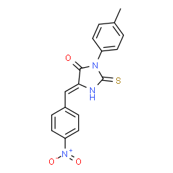 ChemSpider 2D Image | (5Z)-3-(4-Methylphenyl)-5-(4-nitrobenzylidene)-2-thioxo-4-imidazolidinone | C17H13N3O3S