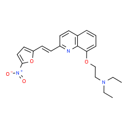 ChemSpider 2D Image | N,N-Diethyl-2-({2-[(E)-2-(5-nitro-2-furyl)vinyl]-8-quinolinyl}oxy)ethanamine | C21H23N3O4