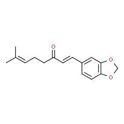 ChemSpider 2D Image | (1E)-1-(1,3-Benzodioxol-5-yl)-7-methyl-1,6-octadien-3-one | C16H18O3
