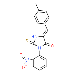 ChemSpider 2D Image | (5Z)-5-(4-Methylbenzylidene)-3-(2-nitrophenyl)-2-thioxo-4-imidazolidinone | C17H13N3O3S