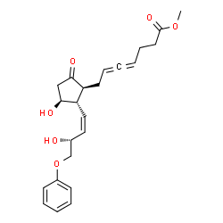 ChemSpider 2D Image | Methyl 7-{(1S,2S,3S)-3-hydroxy-2-[(1Z,3R)-3-hydroxy-4-phenoxy-1-buten-1-yl]-5-oxocyclopentyl}-4,5-heptadienoate | C23H28O6