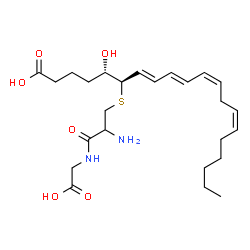 ChemSpider 2D Image | S-[(4S,5R,6E,8E,10Z,13Z)-1-Carboxy-4-hydroxy-6,8,10,13-nonadecatetraen-5-yl]cysteinylglycine | C25H40N2O6S