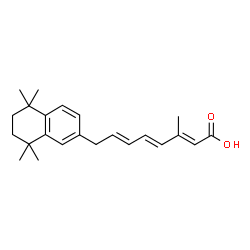 ChemSpider 2D Image | (2E,4E,6E)-3-Methyl-8-(5,5,8,8-tetramethyl-5,6,7,8-tetrahydro-2-naphthalenyl)-2,4,6-octatrienoic acid | C23H30O2