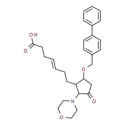 ChemSpider 2D Image | (4E)-7-[5-(4-Biphenylylmethoxy)-2-(4-morpholinyl)-3-oxocyclopentyl]-4-heptenoic acid | C29H35NO5