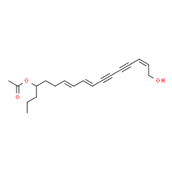 ChemSpider 2D Image | (7E,9E,15Z)-17-Hydroxy-7,9,15-heptadecatriene-11,13-diyn-4-yl acetate | C19H24O3
