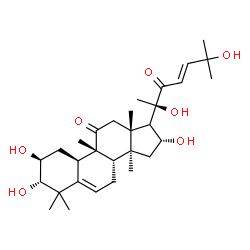 ChemSpider 2D Image | (1S,2S,4R,9beta,16alpha,17xi,23E)-1,2,16,20,25-Pentahydroxy-9,10,14-trimethyl-4,9-cyclo-9,10-secocholesta-5,23-diene-11,22-dione | C30H46O7