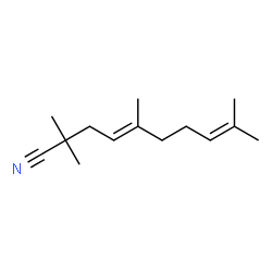 ChemSpider 2D Image | 2,2,5,9-Tetramethyl-4,8-decadienenitrile | C14H23N