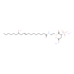 ChemSpider 2D Image | Disodium 4-(2-{[(9E)-12-hydroxy-9-octadecenoyl]amino}ethoxy)-4-oxo-3-sulfonatobutanoate | C24H41NNa2O9S