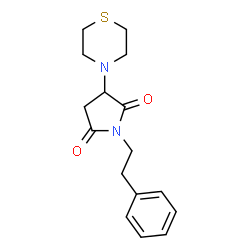 ChemSpider 2D Image | 1-(2-Phenylethyl)-3-(4-thiomorpholinyl)-2,5-pyrrolidinedione | C16H20N2O2S