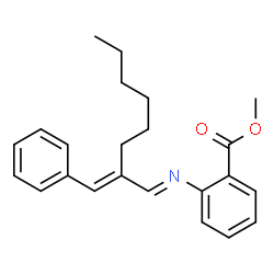 ChemSpider 2D Image | Methyl 2-((2-(phenylmethylene)octylidene)amino)benzoate | C23H27NO2