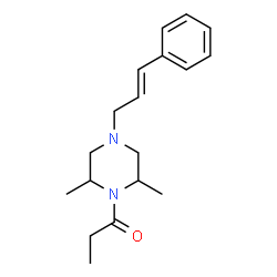 ChemSpider 2D Image | 1-{2,6-Dimethyl-4-[(2E)-3-phenyl-2-propen-1-yl]-1-piperazinyl}-1-propanone | C18H26N2O