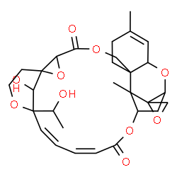 ChemSpider 2D Image | (20'Z,22'Z)-28'-Hydroxy-24'-(1-hydroxyethyl)-10',16'-dimethyl-4'H,19'H-spiro[oxirane-2,15'-[2,5,13,18,25]pentaoxahexacyclo[22.3.1.1~14,17~.0~1,3~.0~7,12~.0~7,16~]nonacosa[10,20,22]triene]-4',19'-dione | C29H36O10