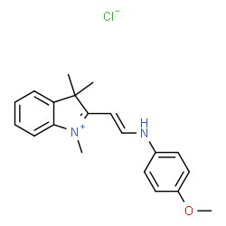 ChemSpider 2D Image | 2-(2-p-Anisidinovinyl)-1,3,3-trimethyl-3H-indolium chloride | C20H23ClN2O
