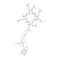 ChemSpider 2D Image | cobaltic;[5-(5,6-dimethylbenzimidazol-1-yl)-4-hydroxy-2-(hydroxymethyl)tetrahydrofuran-3-yl] [1-methyl-2-[3-[(4Z,9Z,14Z)-2,13,18-tris(2-amino-2-oxo-ethyl)-7,12,17-tris(3-amino-3-oxo-propyl)-3,5,8,8,13,15,18,19-octamethyl-2,7,12,17-tetrahydro-1H-corrin-21-id-3-yl]propanoylamino]ethyl] phosphate | C62H88CoN13O14P