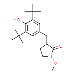ChemSpider 2D Image | (3E)-3-[4-Hydroxy-3,5-bis(2-methyl-2-propanyl)benzylidene]-1-methoxy-2-pyrrolidinone | C20H29NO3