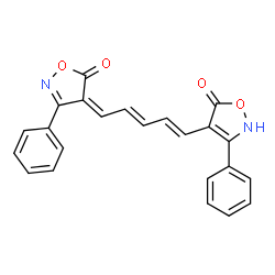 ChemSpider 2D Image | 4-[(1E,3E,5Z)-5-(5-Oxo-3-phenyl-1,2-oxazol-4(5H)-ylidene)-1,3-pentadien-1-yl]-3-phenyl-1,2-oxazol-5(2H)-one | C23H16N2O4