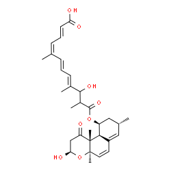 ChemSpider 2D Image | (2E,4Z,6E,8E)-10-Hydroxy-12-{[(3R,4aR,8S,10S,10aS,10bR)-3-hydroxy-4a,8,10b-trimethyl-1-oxo-2,3,4a,8,9,10,10a,10b-octahydro-1H-benzo[f]chromen-10-yl]oxy}-5,9,11-trimethyl-12-oxo-2,4,6,8-dodecatetraenoi
c acid | C31H40O8