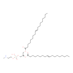 ChemSpider 2D Image | (9R)-6-Hydroxy-9-[(9E)-9-octadecenoyloxy]-6-oxido-5,7-dioxa-2-aza-6lambda~5~-phosphadecan-10-yl (9E)-9-octadecenoate | C42H80NO8P