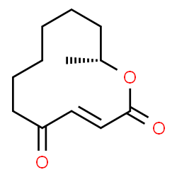 ChemSpider 2D Image | (3E,12R)-12-Methyloxacyclododec-3-ene-2,5-dione | C12H18O3