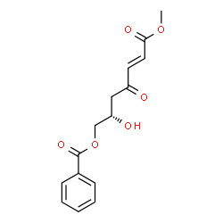 ChemSpider 2D Image | (2S,5E)-2-Hydroxy-7-methoxy-4,7-dioxo-5-hepten-1-yl benzoate | C15H16O6