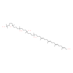ChemSpider 2D Image | (2E,6E,10E,14E)-30-[5-(2-Hydroxy-2-propanyl)-2-methyltetrahydro-2-furanyl]-3,7,11,15,19,23,27-heptamethyl-2,6,10,14-triacontatetraene-1,19,23,27-tetrol | C45H82O6