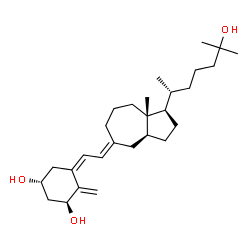 ChemSpider 2D Image | (1R,3S,5Z)-5-{(2E)-2-[(1R,3aS,8aS)-1-[(2R)-6-Hydroxy-6-methyl-2-heptanyl]-8a-methyloctahydro-5(1H)-azulenylidene]ethylidene}-4-methylene-1,3-cyclohexanediol | C28H46O3