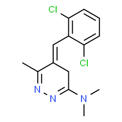 ChemSpider 2D Image | (5E)-5-(2,6-Dichlorobenzylidene)-N,N,6-trimethyl-4,5-dihydro-3-pyridazinamine | C14H15Cl2N3