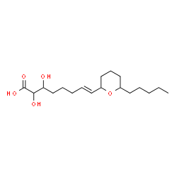 ChemSpider 2D Image | (7E)-2,3-Dihydroxy-8-(6-pentyltetrahydro-2H-pyran-2-yl)-7-octenoic acid | C18H32O5